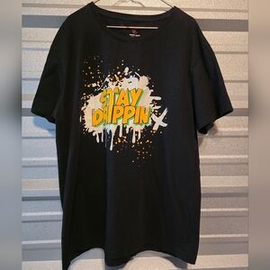 Sacred Crown Black Graphic Tee with Stay Drippin Design